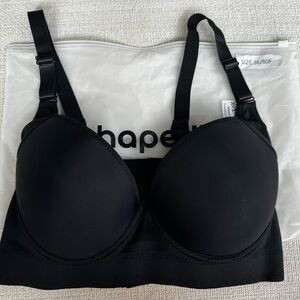 Shapedly Black Longline Padded Bra with Smooth Cups